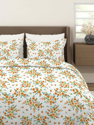 Aria Microfibre 125 GSM Multicolor Floral 1 Double Size Bedsheet with 2 Pillow Covers