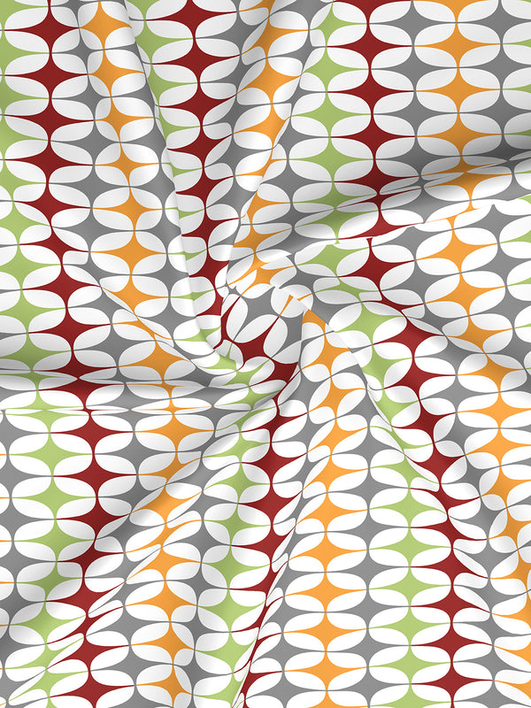 Aria Microfibre 125 GSM Multicolor Geometrical 1 Double Size Bedsheet with 2 Pillow Covers