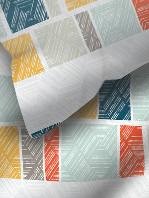 Aria Microfibre 125 GSM Multicolor Geometrical 1 Single Size Bedsheet with 1 Pillow Cover