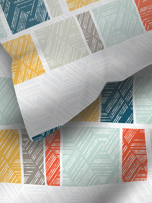 Aria Microfibre 125 GSM Multicolor Geometrical 1 Single Size Bedsheet with 1 Pillow Cover