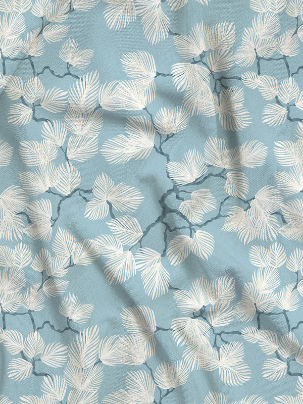 Blossom Microfibre 125 GSM Blue Floral 1 Double Size Bedsheet with 2 Pillow Covers