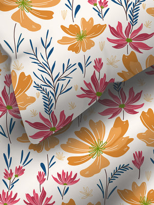 Blossom Microfibre 125 GSM Multicolor Floral 1 Double Size Bedsheet with 2 Pillow Covers