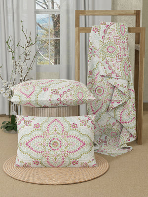 Serenity 100% Cotton 200 TC Multicolor Ethnic Double Size Bedsheet with 2 Pillow Covers (Jaipur Medallion)