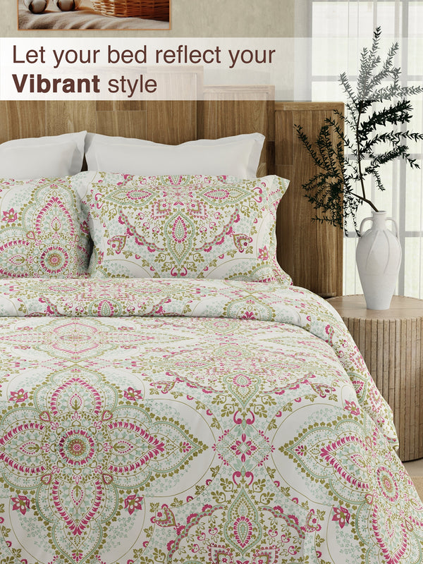 Serenity 100% Cotton 200 TC Multicolor Ethnic Double Size Bedsheet with 2 Pillow Covers (Jaipur Medallion)