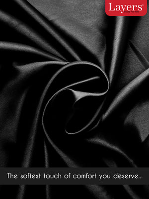 Micro Silky Satin 85 GSM Mystic Black Pillow Covers - Pack of 2