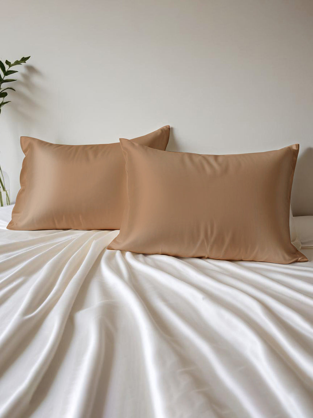 Micro Silky Satin 85 GSM Copper Pillow Covers - Pack of 2