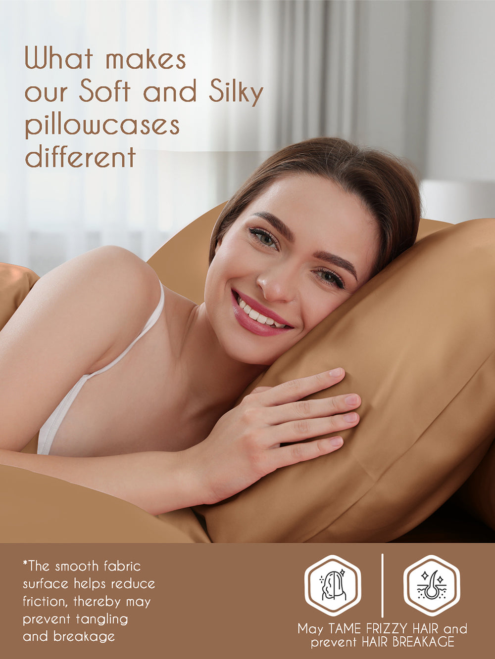 Micro Silky Satin 85 GSM Copper Pillow Covers - Pack of 2
