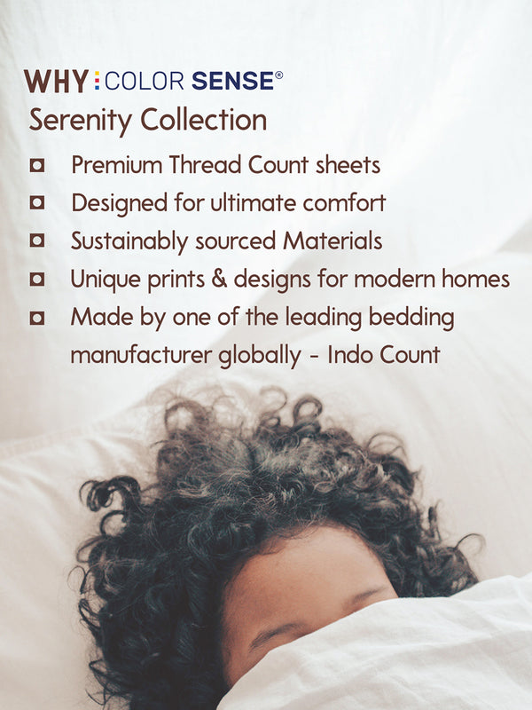 Serenity 100% Cotton 200 TC White Floral 1 King Size Bedsheet with 2 Pillow Covers