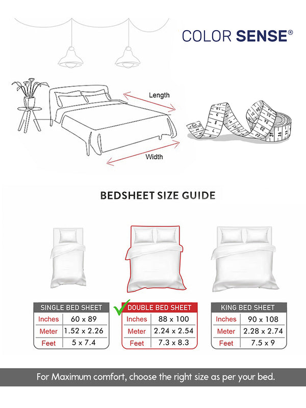 Serenity 100% Cotton 200 TC Multicolor Ethnic 1 Double Size Bedsheet with 2 Pillow Covers