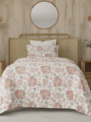 Zen 225 CVC Multicolor Floral 1 Single Size Bedsheet with 1 Pillow Cover