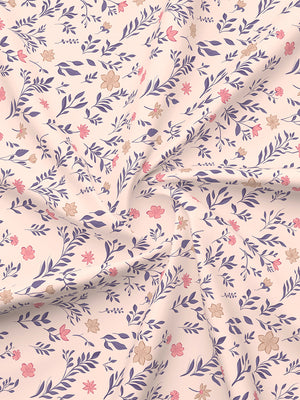 Marigold 100% Cotton 144 TC Pink Floral King Size Bedsheet with 2 Pillow Covers