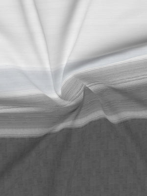 Duracount 225 CVC Grey Stripes 1 King Size Bedsheet with 2 Pillow Covers