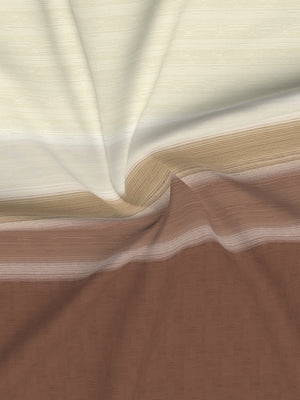 Duracount 225 CVC Brown Stripes 1 King Size Bedsheet with 2 Pillow Covers