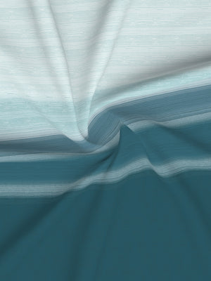 Duracount 225 CVC Blue Stripes 1 King Size Bedsheet with 2 Pillow Covers