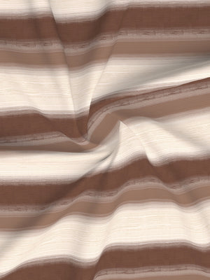 Duracount 225 CVC Brown Stripes 1 King Size Bedsheet with 2 Pillow Covers