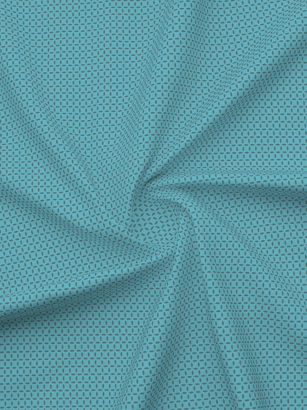 Illuminating Homes 100% Cotton 144 TC Blue Geometrical Double Size Bedsheet with 2 Pillow Covers