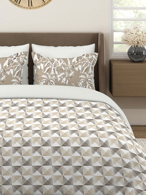Illuminating Homes 100% Cotton 144 TC Multicolor Geometrical Double Size Bedsheet with 2 Pillow Covers