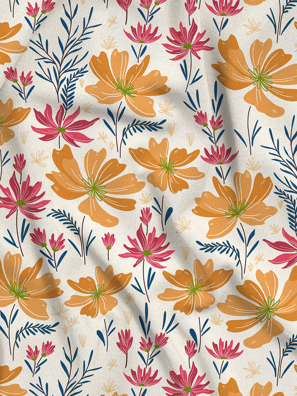 Bloom Microfibre 115 GSM Multicolor Floral Double Size Bedsheet with 2 Pillow Covers