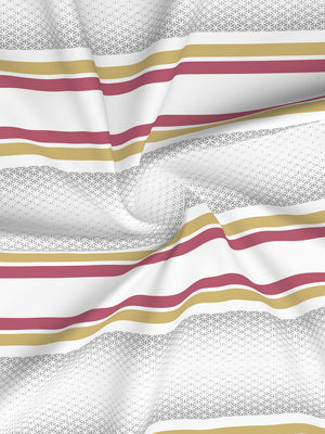 Durathread 225 CVC Grey Stripes 1 King Size Bedsheet with 2 Pillow Covers