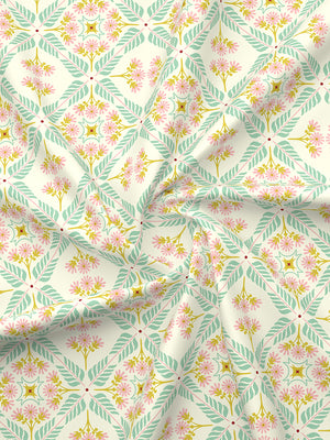 BasicX 100% Cotton 120 TC Multicolor Floral King Size Bedsheet with 2 Pillow Covers