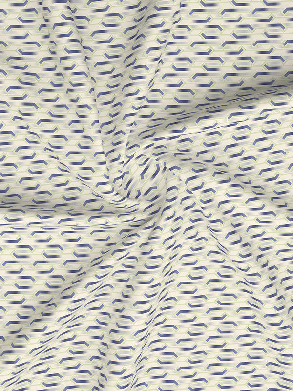 Lumina Floret 100% Cotton 144 TC Grey Geometrical Double Size Bedsheet with 2 Pillow Covers