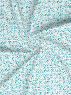 Lumina Floret 100% Cotton 144 TC Blue Floral 1 Double Size Bedsheet with 2 Pillow Covers
