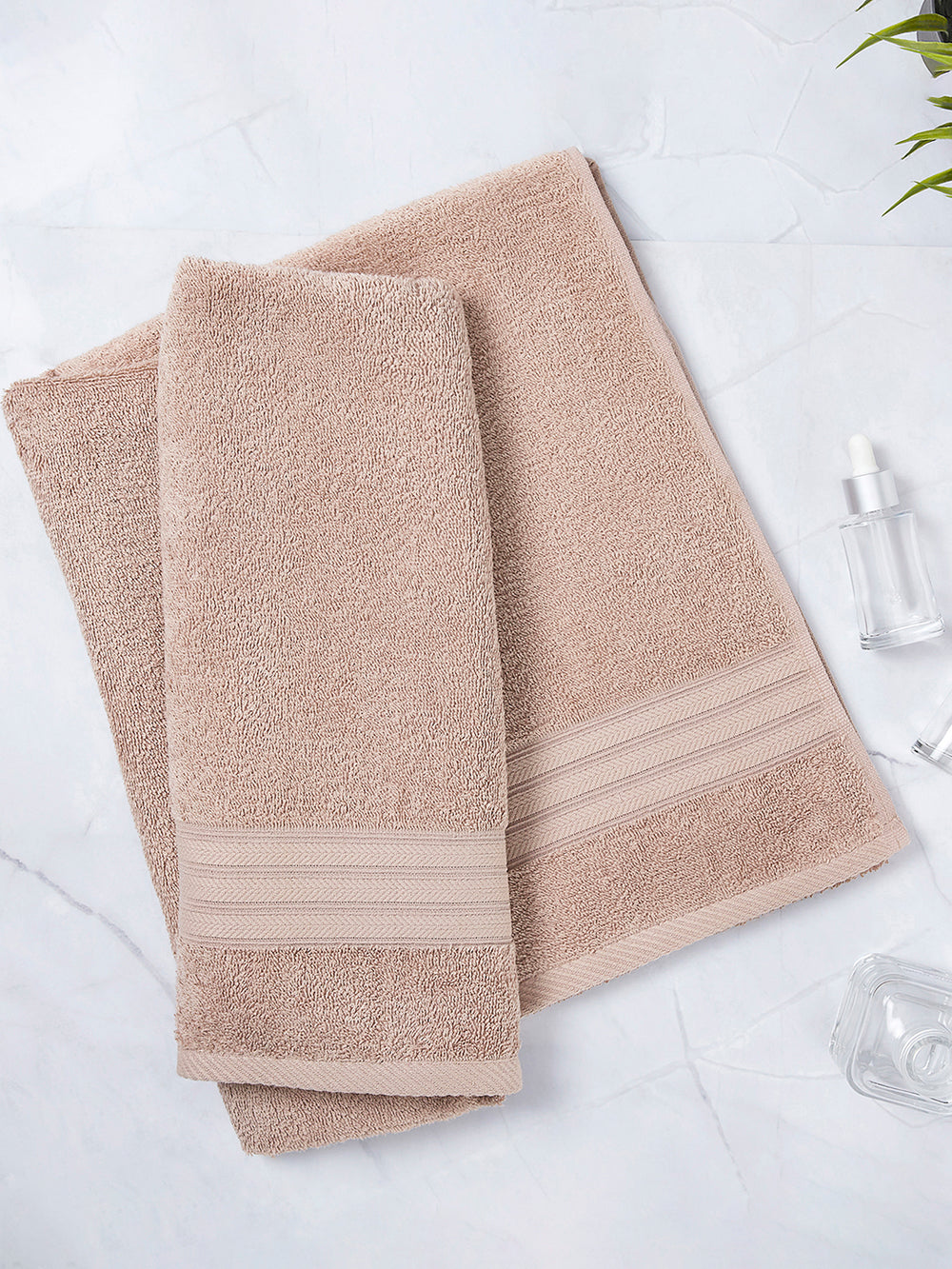 Home Easy 450 GSM 100% Cotton Beige Large Towel - Pack of 1