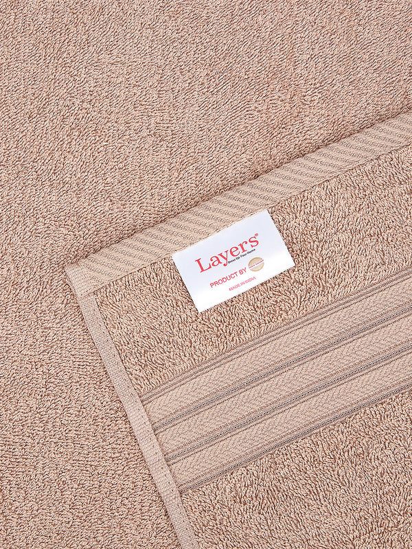 Home Easy 450 GSM 100% Cotton Beige Large Towel - Pack of 1