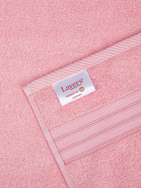 Home Easy 450 GSM 100% Cotton Pink Large Towel - Pack of 1