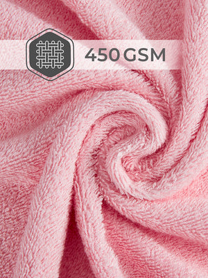 Home Easy 450 GSM 100% Cotton Pink Large Towel - Pack of 1