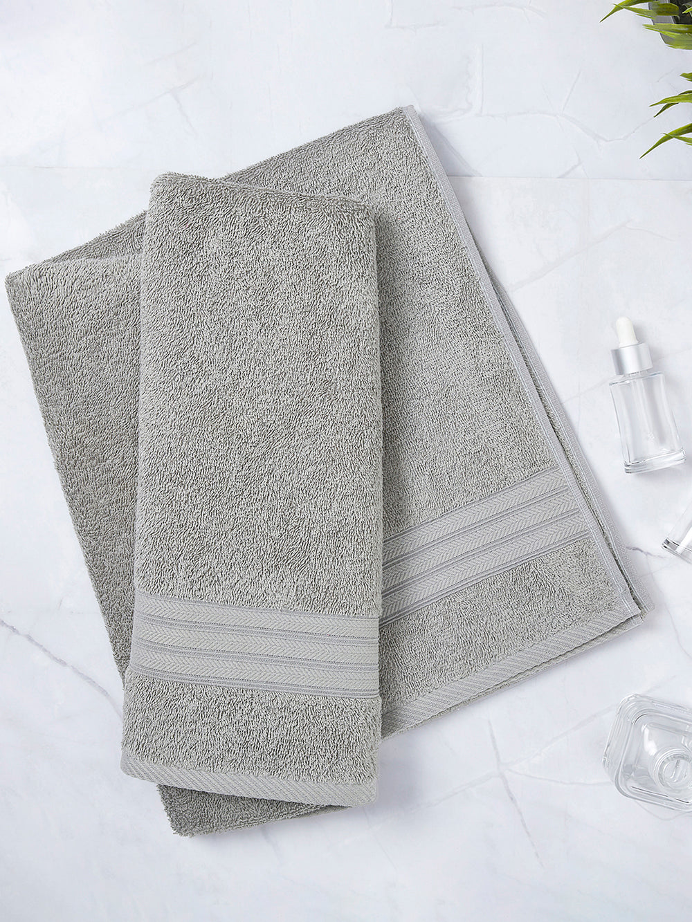 Home Easy 450 GSM 100% Cotton Grey Large Towel - Pack of 1