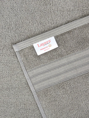 Home Easy 450 GSM 100% Cotton Grey Large Towel - Pack of 1