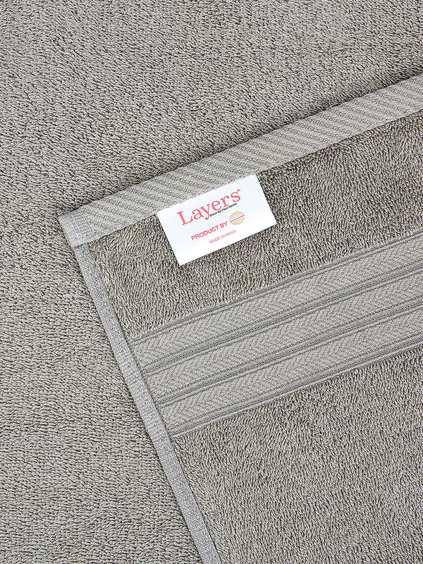 Home Easy 450 GSM 100% Cotton Grey Large Towel - Pack of 1