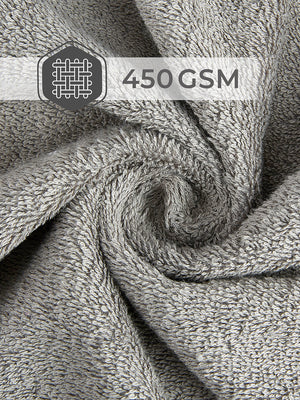 Home Easy 450 GSM 100% Cotton Grey Large Towel - Pack of 1