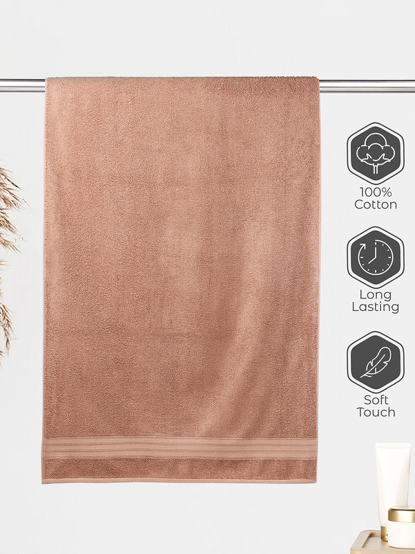 Home Easy 450 GSM 100% Cotton Beige Large Towel - Pack of 1