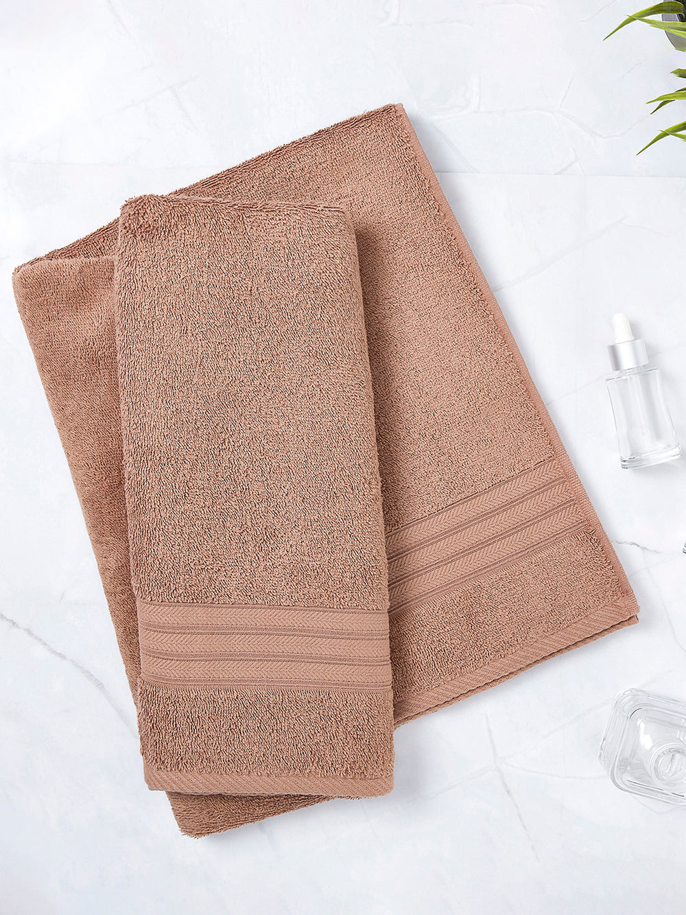 Home Easy 450 GSM 100% Cotton Beige Large Towel - Pack of 1