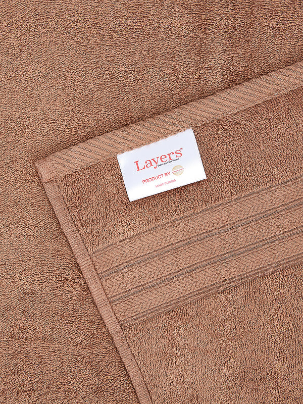 Home Easy 450 GSM 100% Cotton Beige Large Towel - Pack of 1