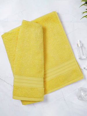 Home Easy 450 GSM 100% Cotton Yellow Large Towel - Pack of 1