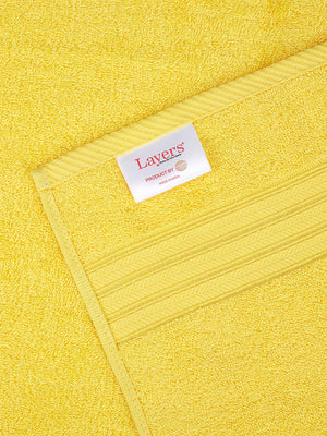 Home Easy 450 GSM 100% Cotton Yellow Large Towel - Pack of 1