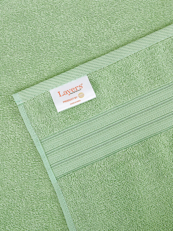 Home Easy 450 GSM 100% Cotton Green Large Towel - Pack of 1
