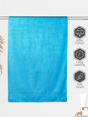 Home Easy 450 GSM 100% Cotton Blue Large Towel - Pack of 1