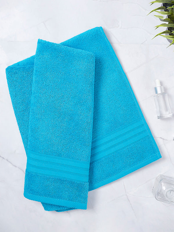 Home Easy 450 GSM 100% Cotton Blue Large Towel - Pack of 1