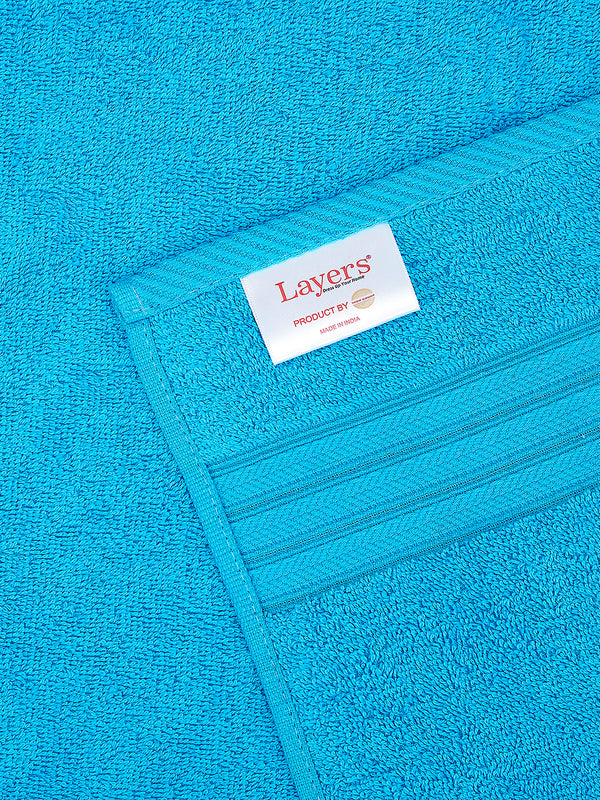 Home Easy 450 GSM 100% Cotton Blue Large Towel - Pack of 1
