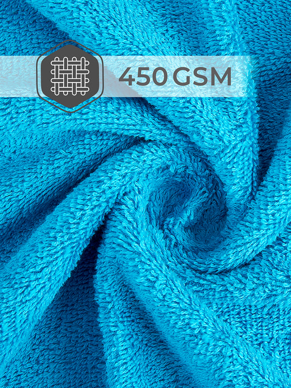 Home Easy 450 GSM 100% Cotton Blue Large Towel - Pack of 1