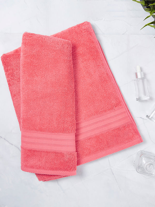 Home Easy 450 GSM 100% Cotton Pink Large Towel - Pack of 1