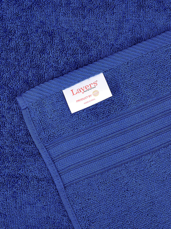 Home Easy 450 GSM 100% Cotton Blue Large Towel - Pack of 1