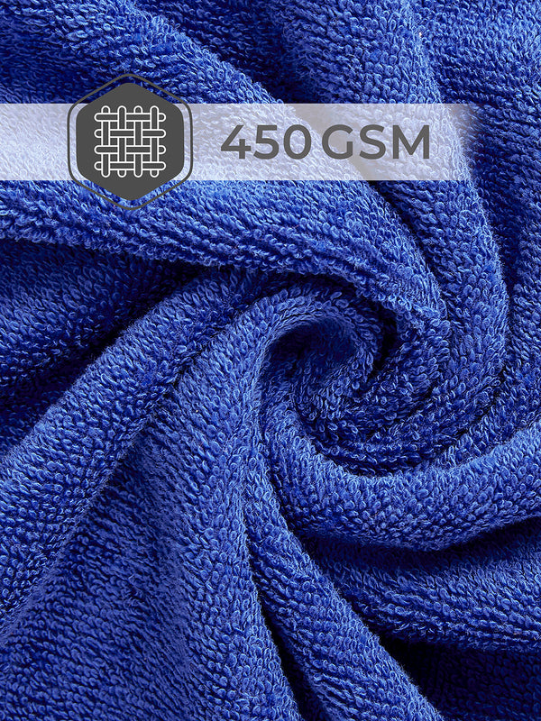 Home Easy 450 GSM 100% Cotton Blue Large Towel - Pack of 1
