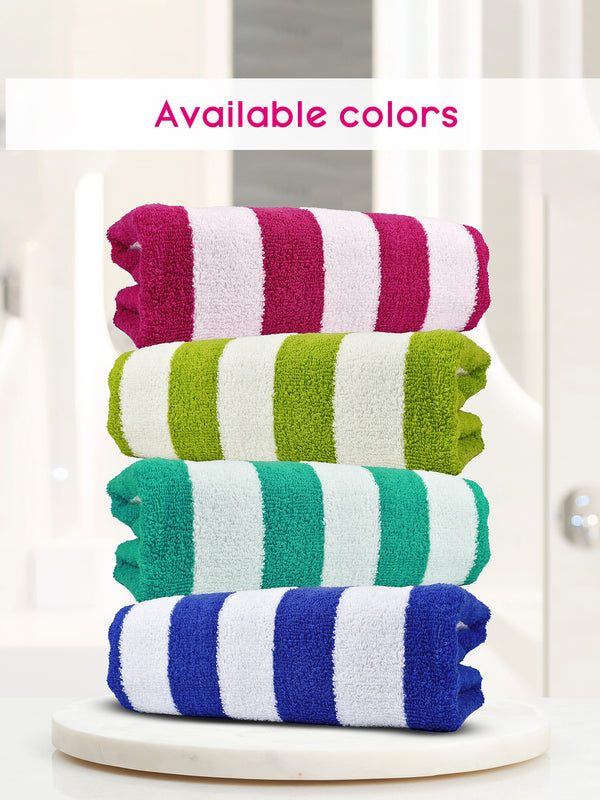 Miami (Cabana Stripe) 550 GSM 100% Cotton Pink White Extra Large Towel - Pack of 1