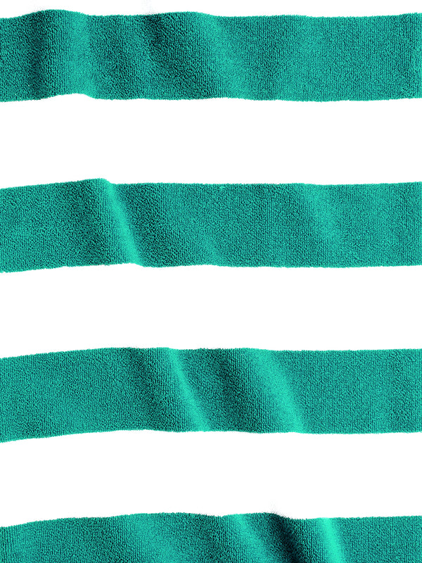 Miami (Cabana Stripe) 550 GSM 100% Cotton Turquoise White Extra Large Towel - Pack of 1