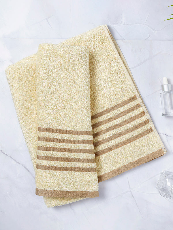 Basicx 380 GSM 100% Cotton Light Yellow Large Towel - Pack of 1